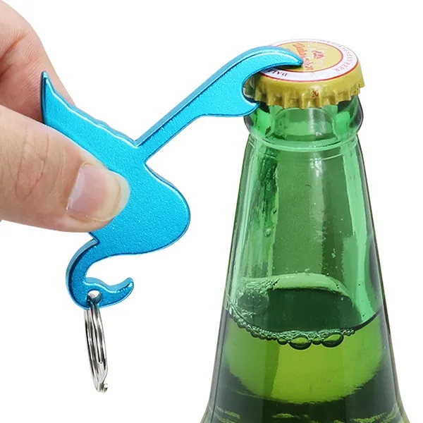 Flamingo shape bottle opener keychain 4