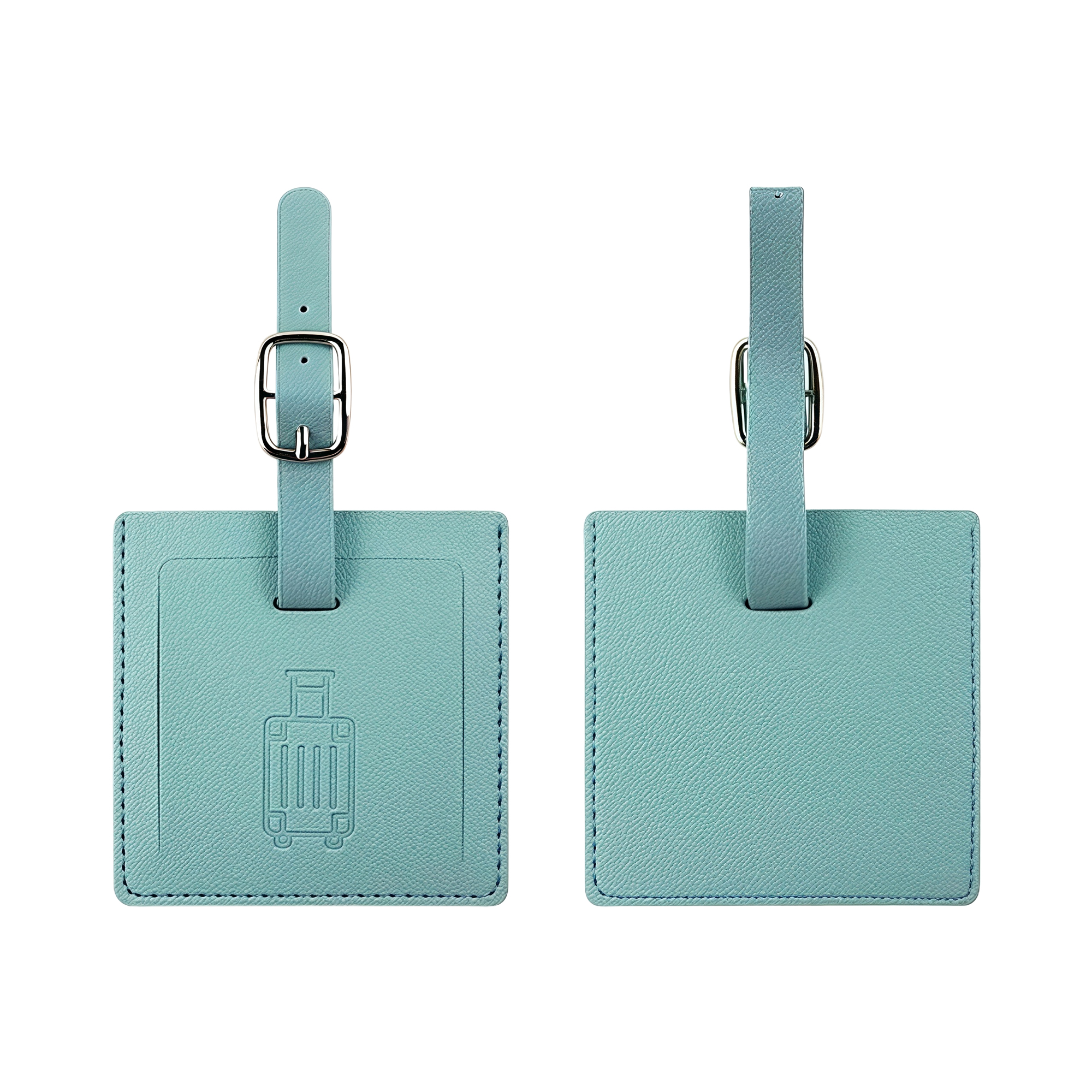 Square Luggage Tag PU Leather with Signature Paper 5