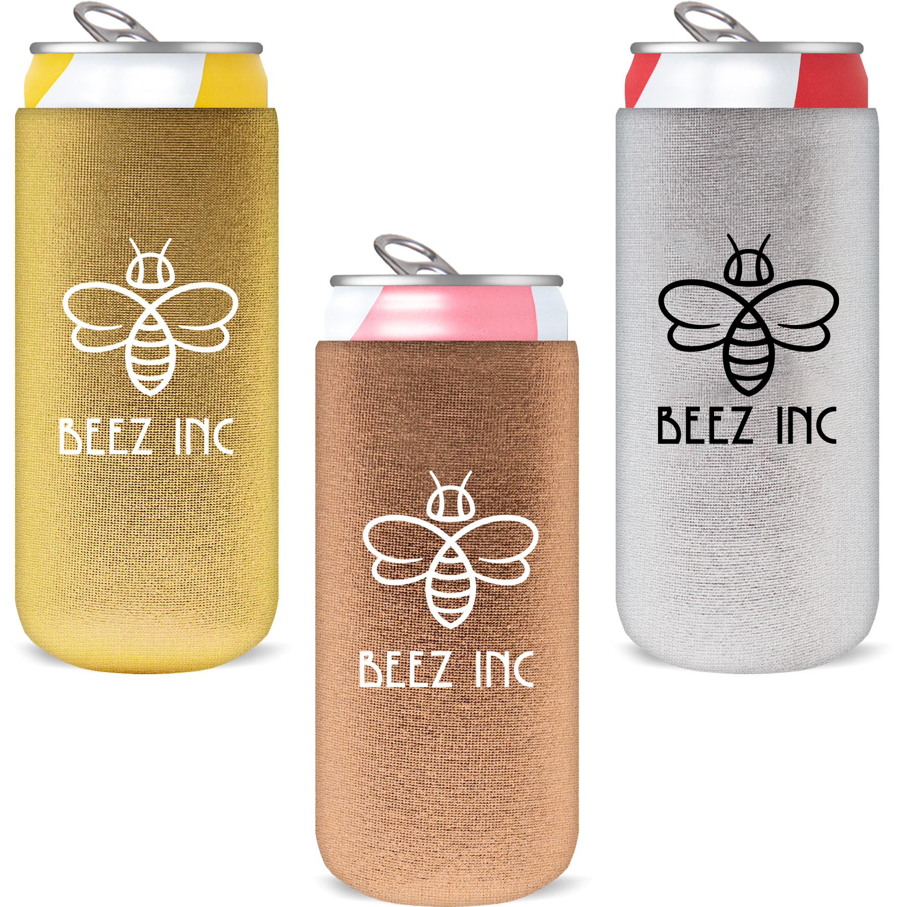 12oz. Slim Metallic Neoprene Collapsible can cooler 3