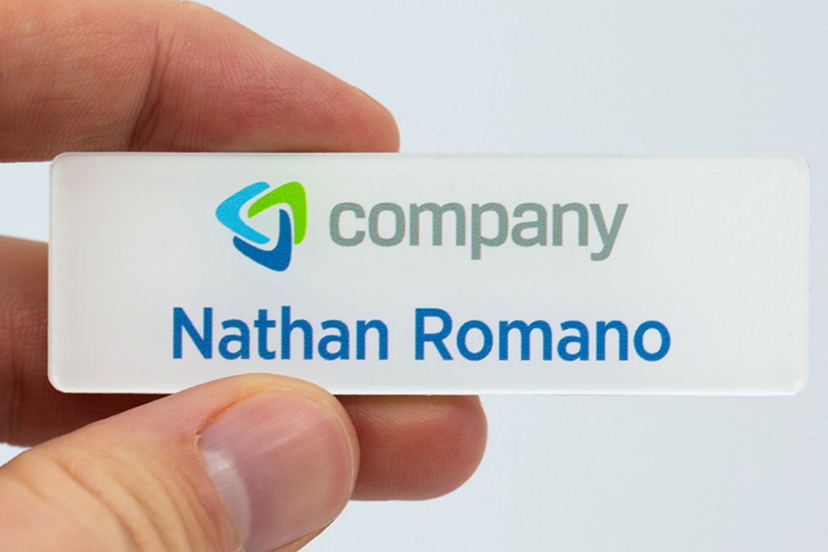 Acrylic Name Badge With Pin 2