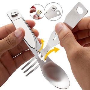 4 In 1 Stainless Steel Cutlery Set Spoon Fork Knife And Spin Button Organizer 4