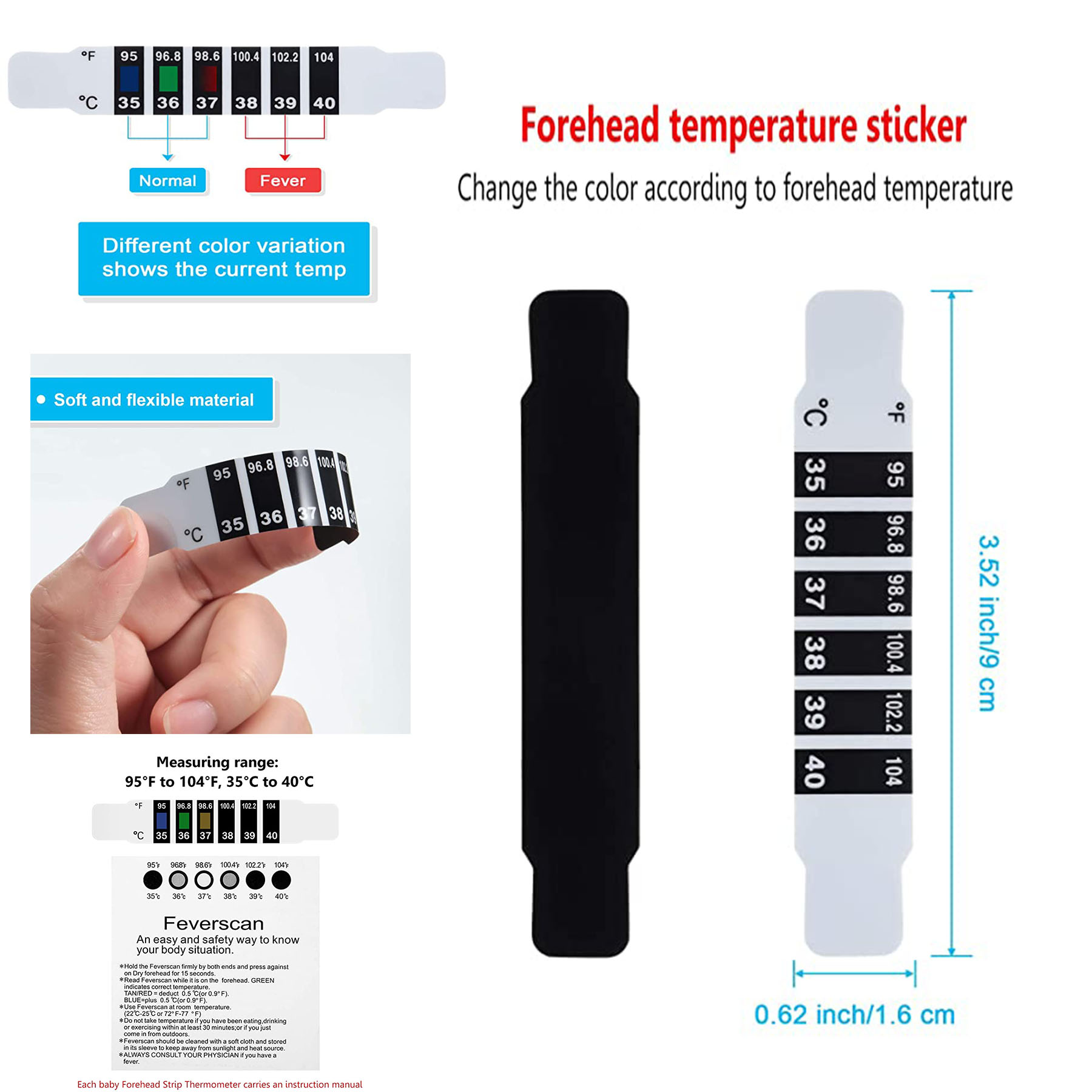 Forehead Strip Head Thermometer Sticker 1