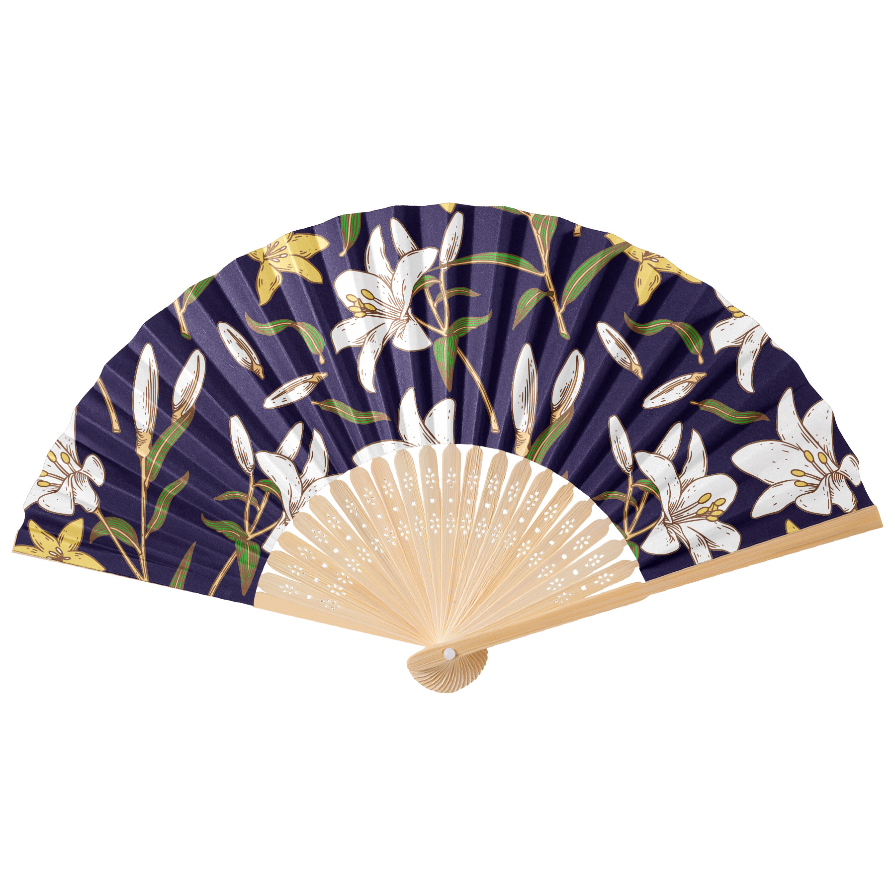 Full Color Foldable Bamboo Paper Hand Fan 6