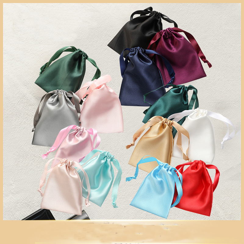 Simulated Silk Satin Drawstring Bag 2