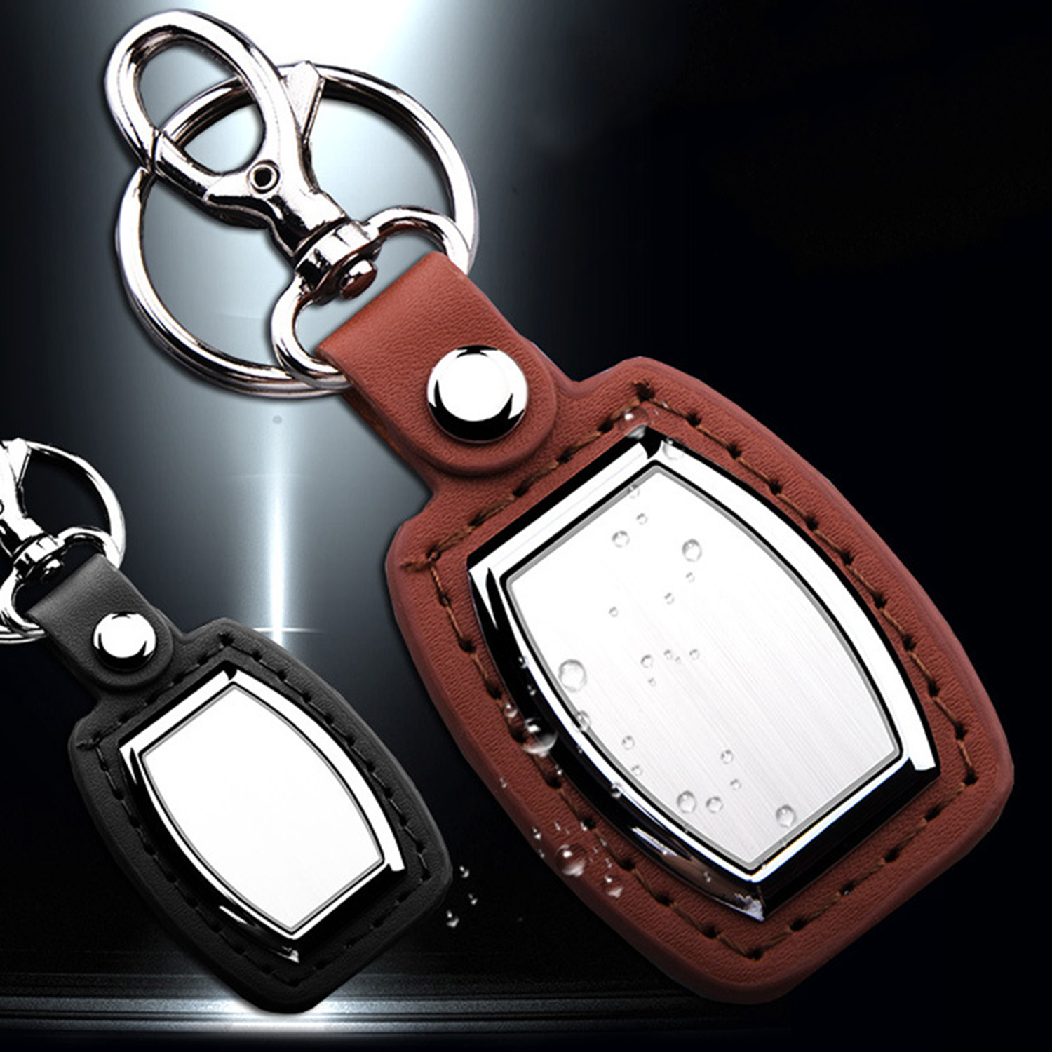 Creative business gift leather car keychain 4