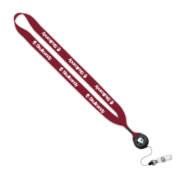 3/4" Polyester Lanyard with Metal Crimp & Retractable Badge Reel 335