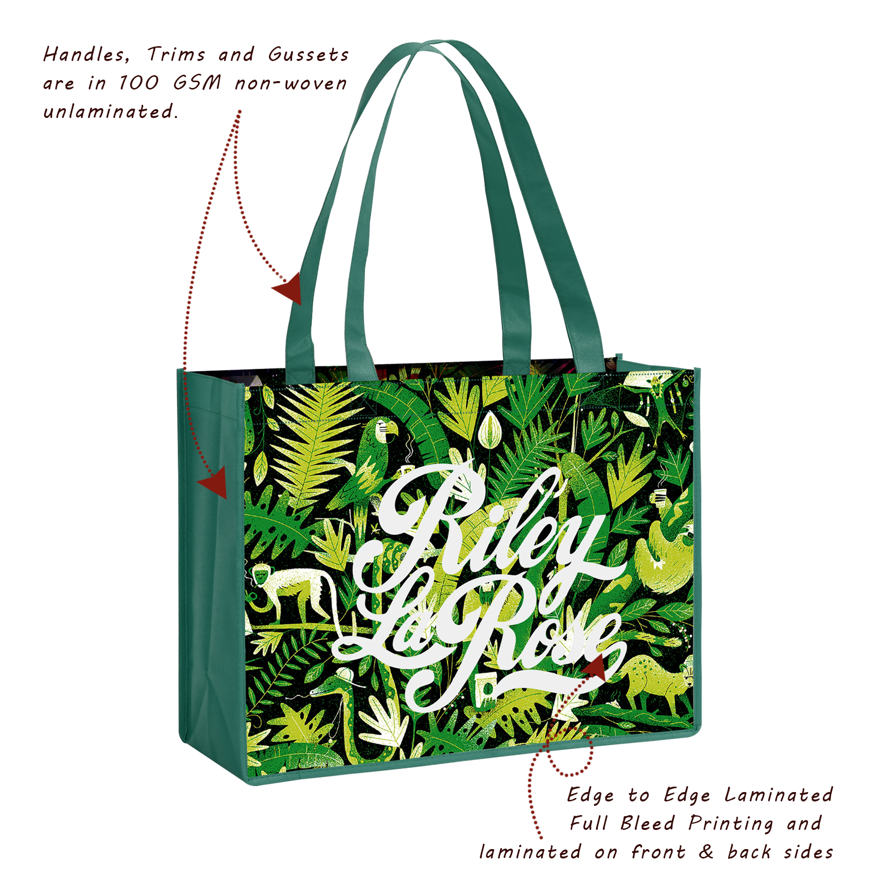 Laminated Non Woven Tote Bag(12" X 16" X 6") 8