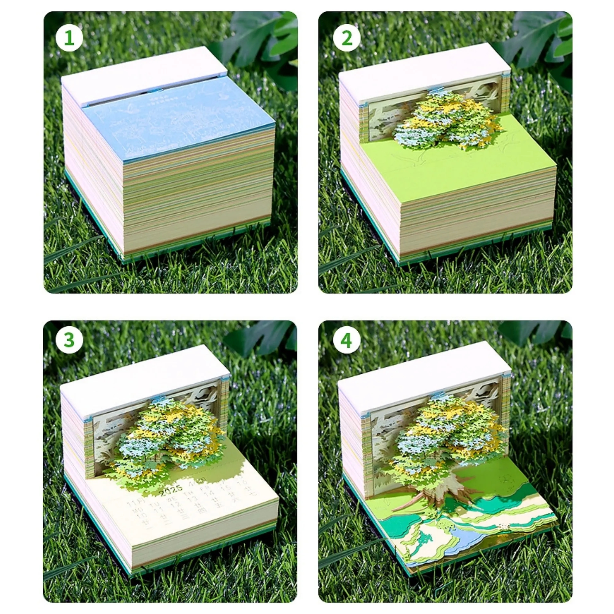 Creative 3D Paper Carving Notepad Novel Ornament 4