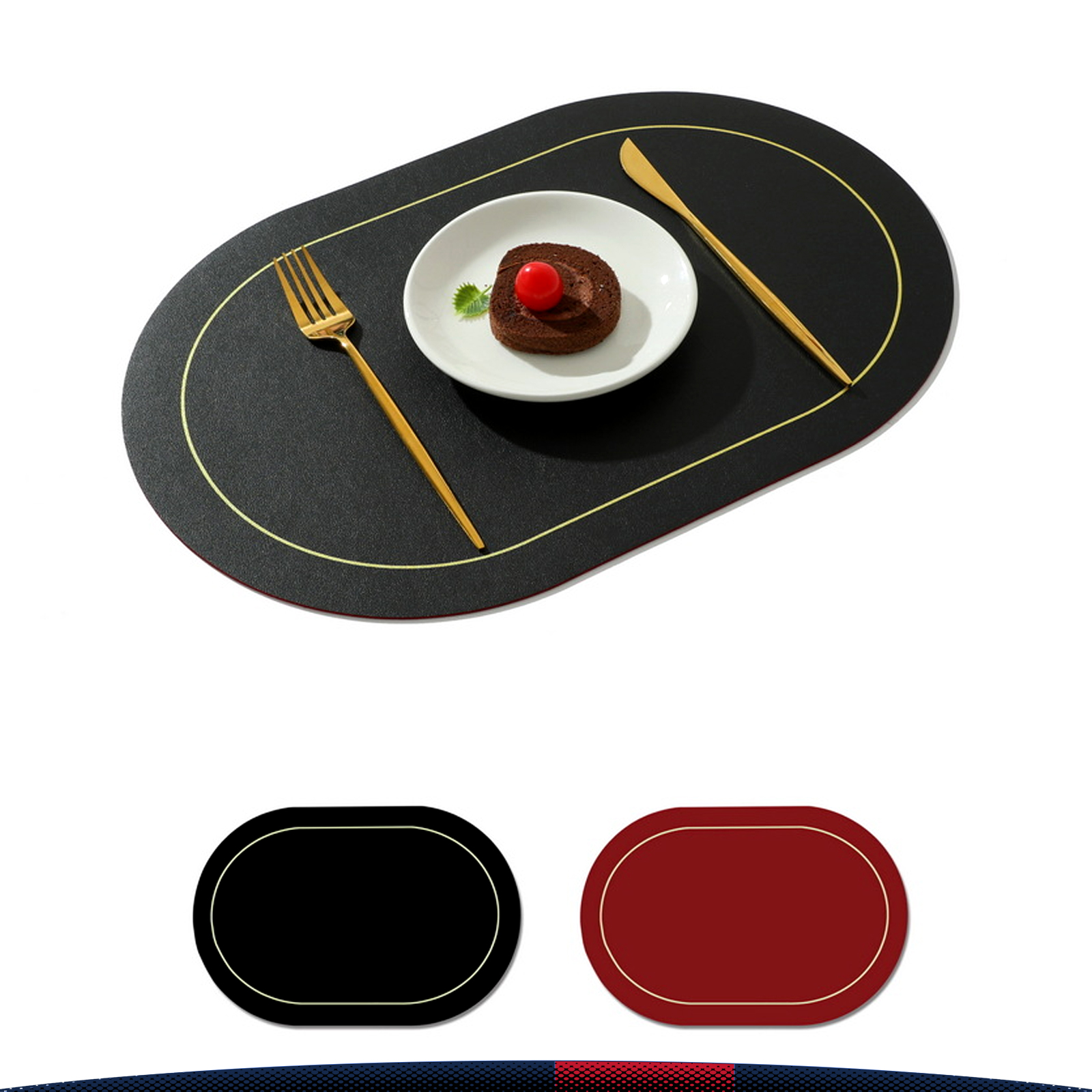Double colors PU Leather Placemat 7