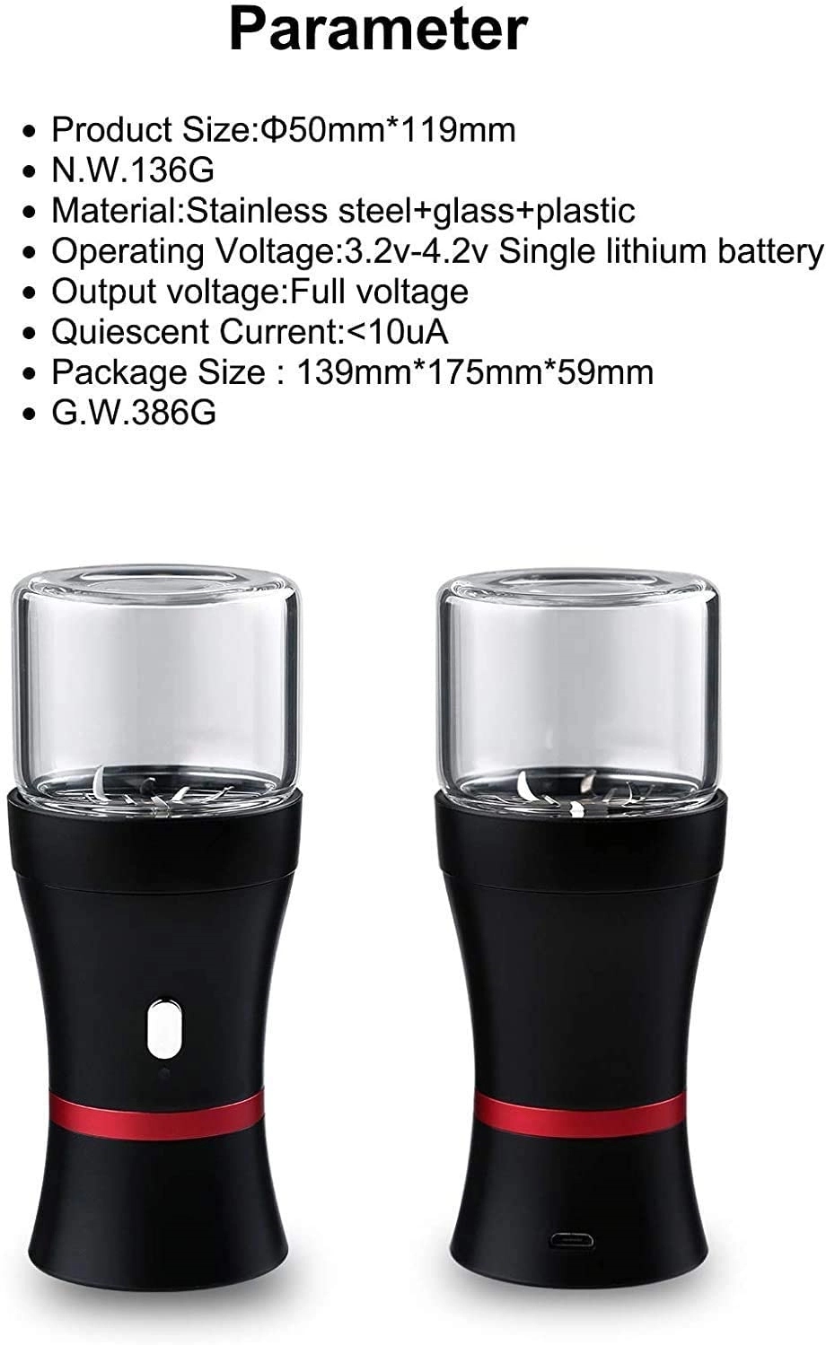 Usb Rechargeable Automatic Electric Herb Grinder 5