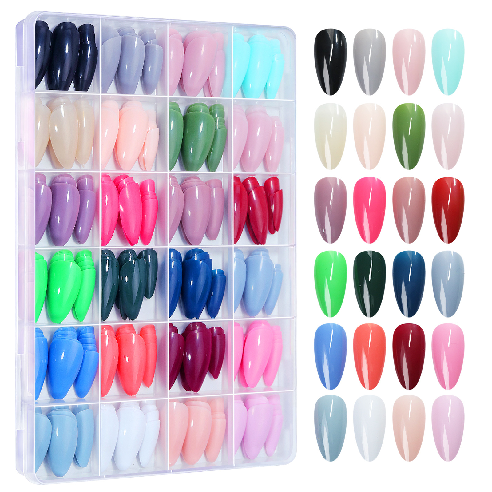 24 Colors 576PCS Press on Nails for Nail Art 7