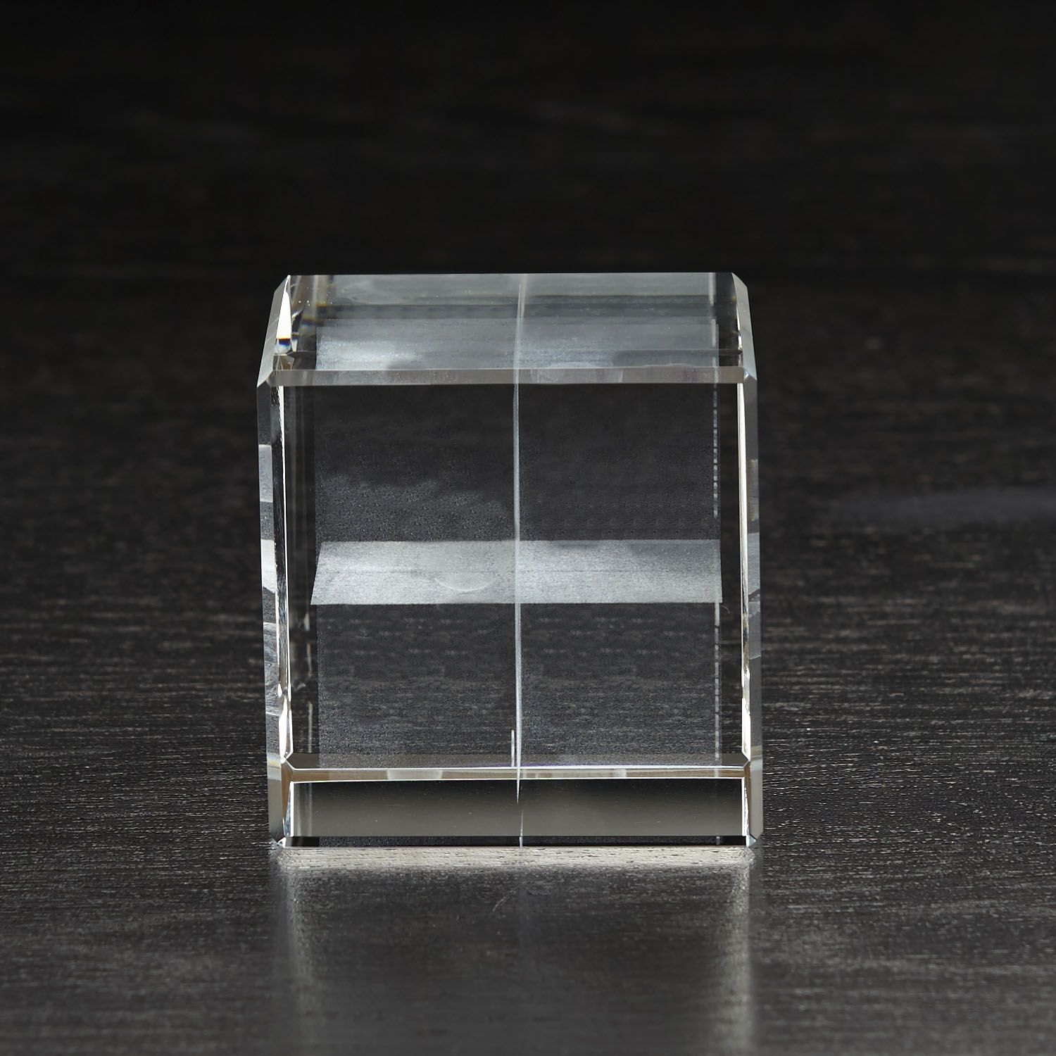 Medium Flat Cube 3D Crystal Award 2