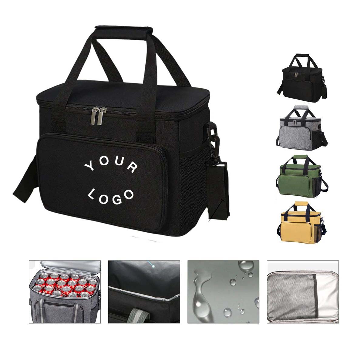 15L Zippered Picnic Bag with Durable Handle and Strap 4