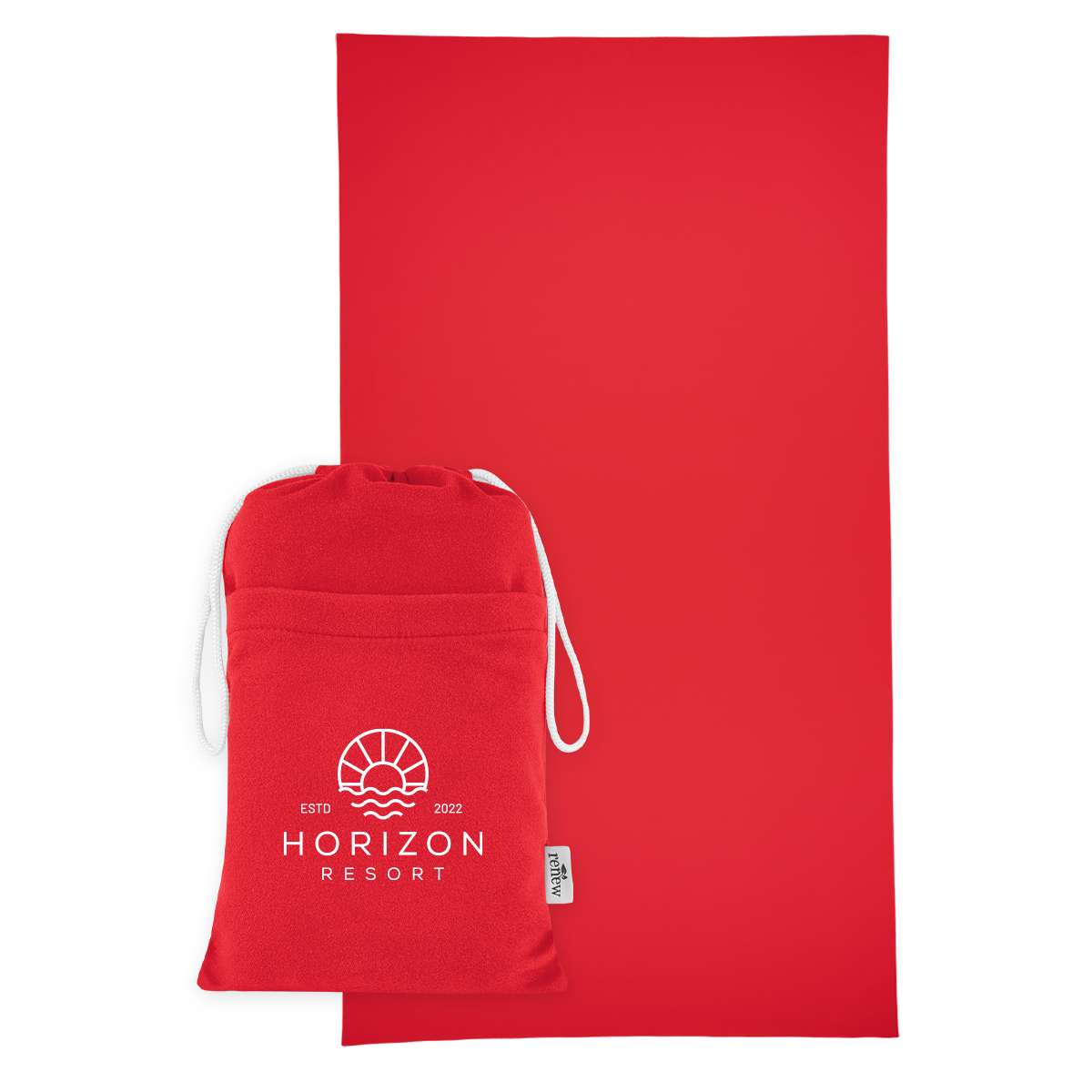 Sand-Free rPET Beach Towel With Pouch 30