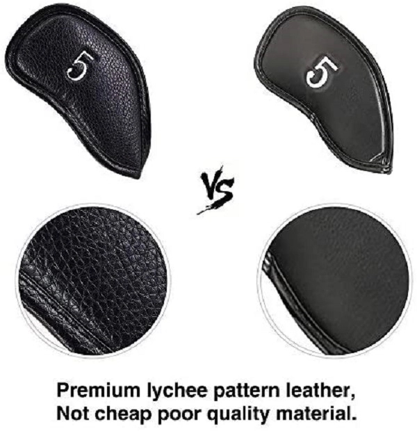 12Pcs Leather Golf Iron Head Covers Set 5