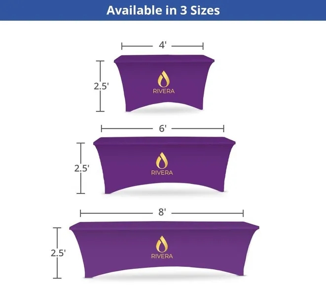 Stretch Table Cover - 4 sided with Zipper back (8' x 2.5') 4