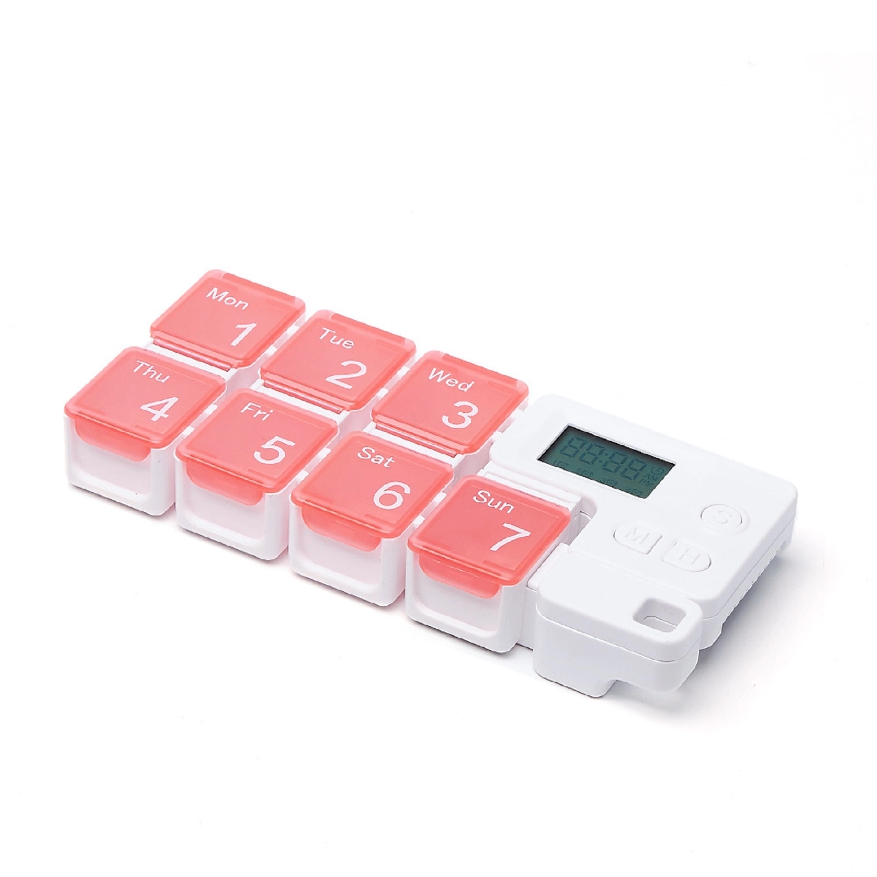 7 Compartments Colorful Pill Box with Alarm Timer 7
