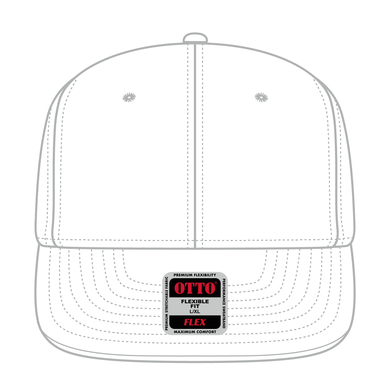 OTTO CAP® OTTO FLEX® Fitted 6 Panel Pro Style Baseball Cap 6