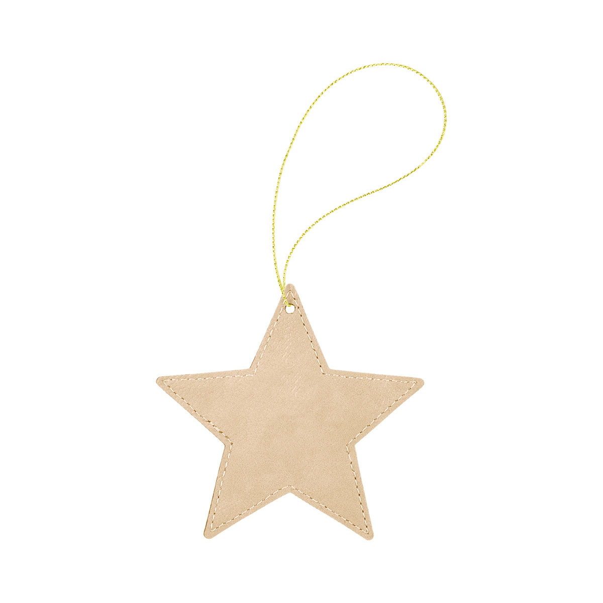 Light Brown Leatherette Star Ornament 2