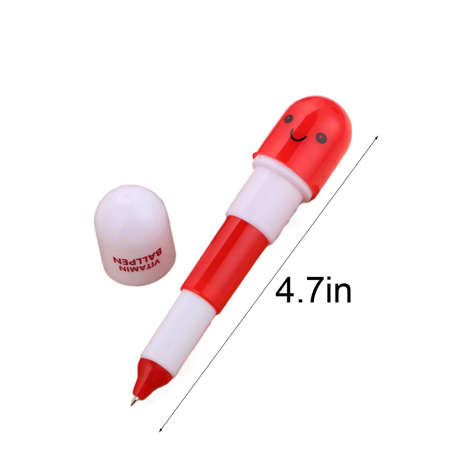 Retractable Capsule Shape Ballpoint Pen w/ Smiling Face 4