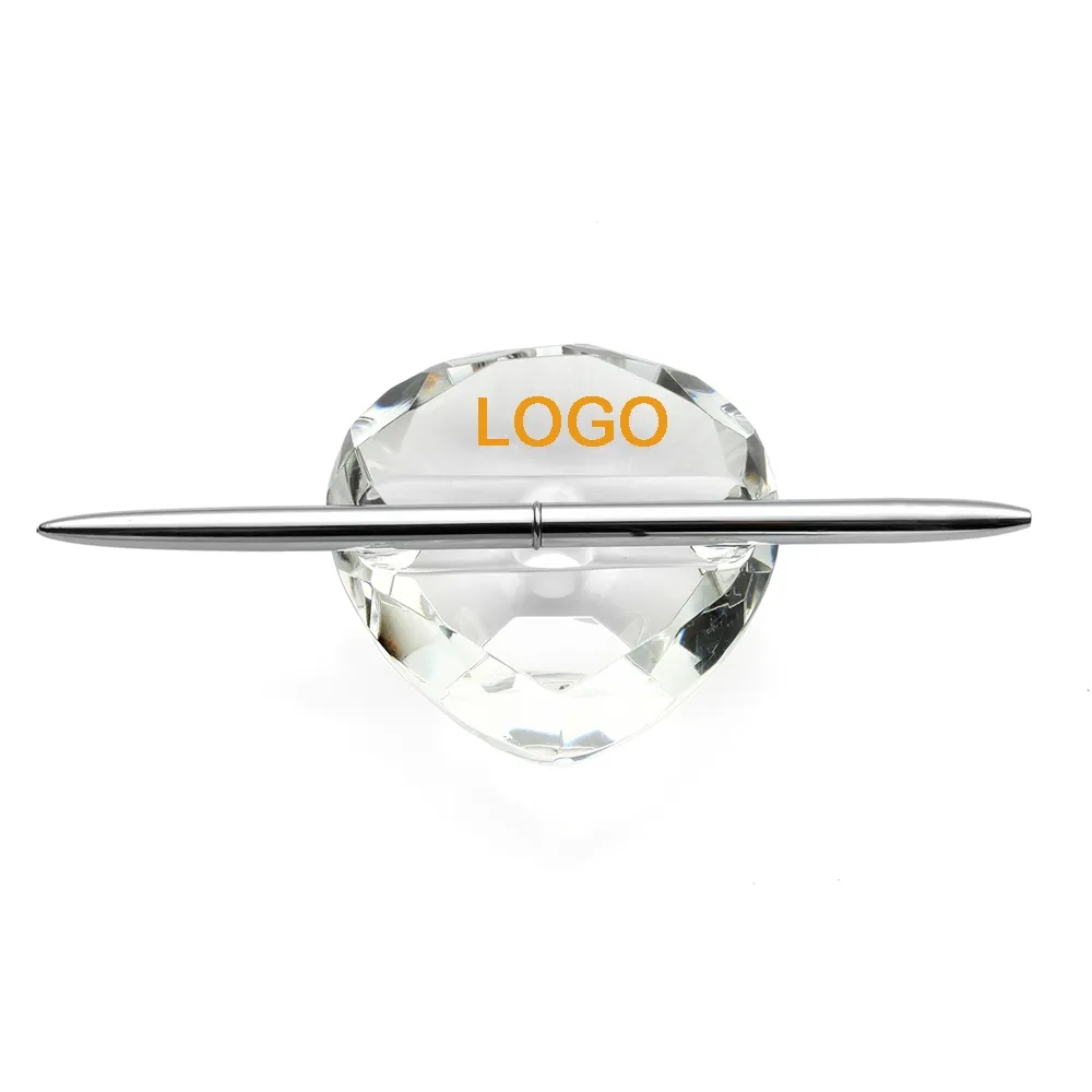 Crystal Wedding Pen Stand Paperweight - Heart 4