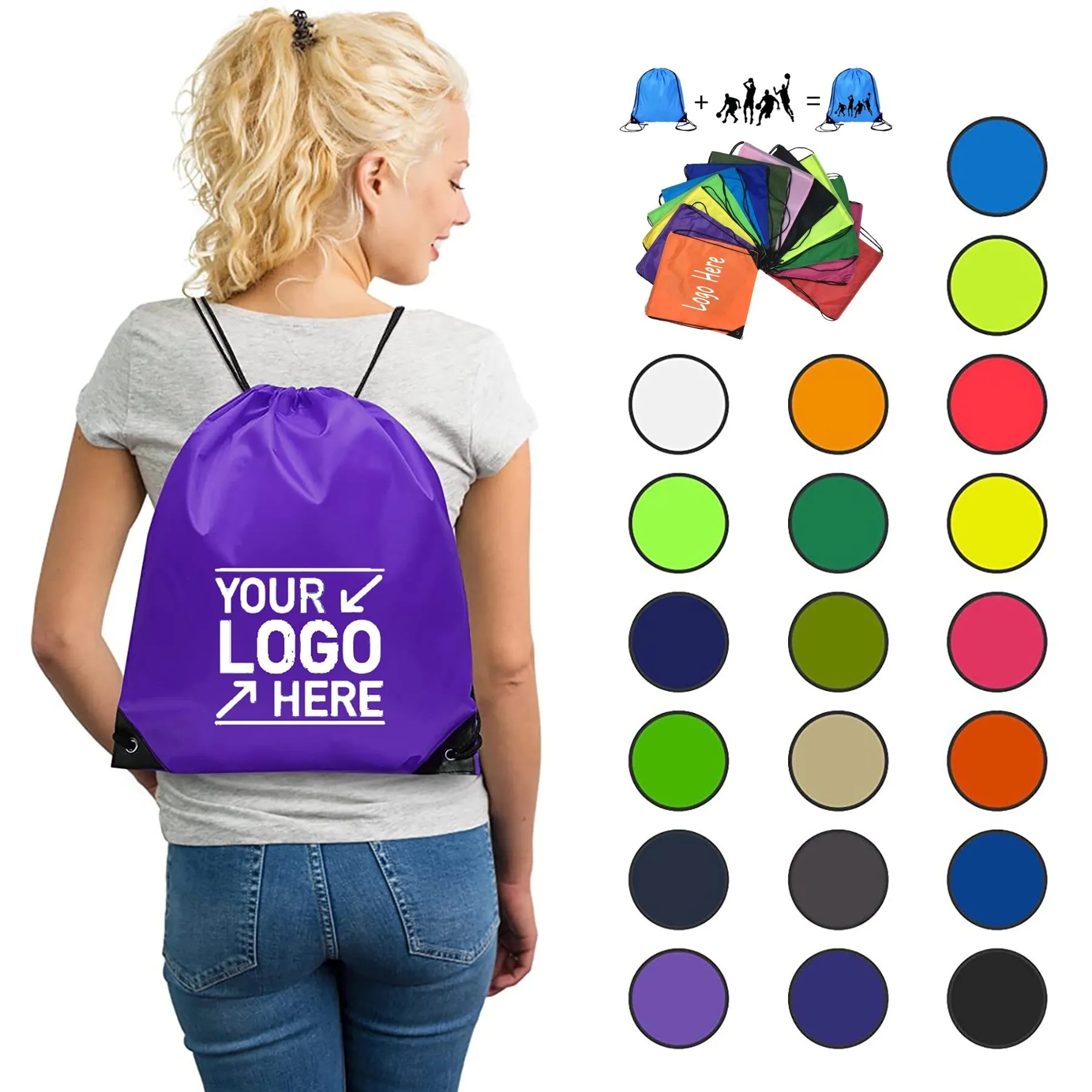Polyester Drawstring Backpack 1