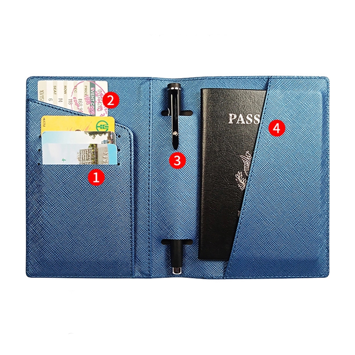 Saffiano PU Leather Passport Holder Cover 5