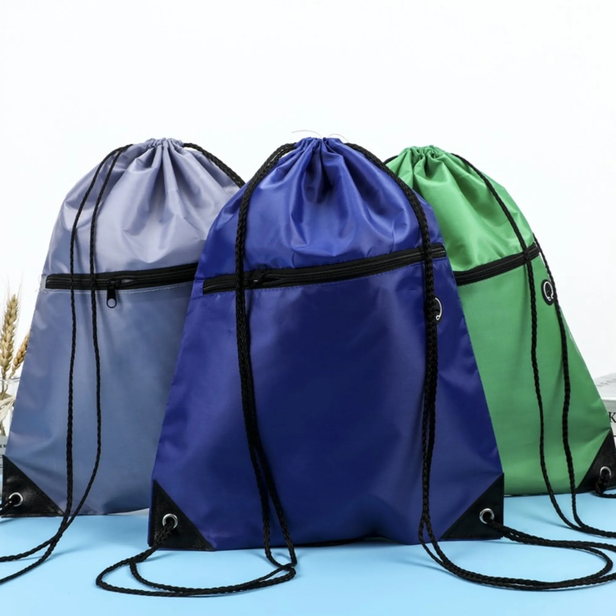 Polyester Drawstring Bags Logo Print Fitness Events 2