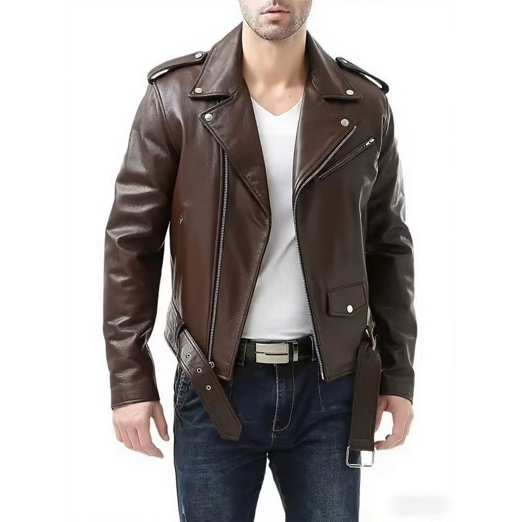 Men Faux Bomber Jacket 3