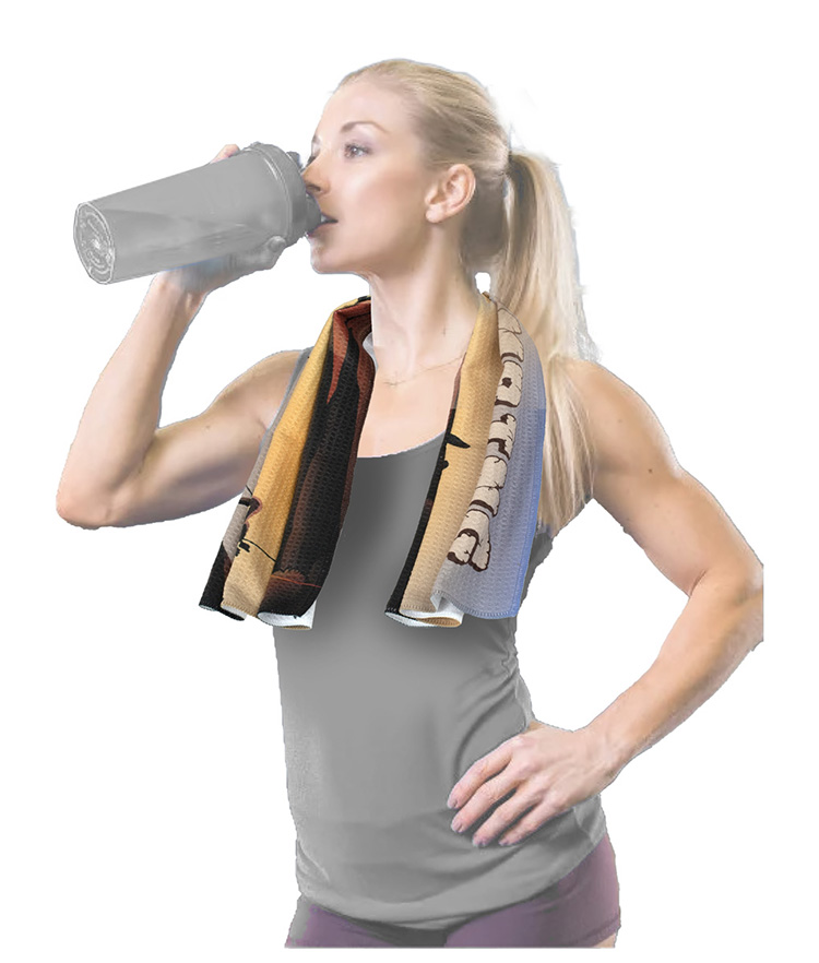 "THE OLYMPUS" Full Color Waffle Weave Sports & Gym Towel 10