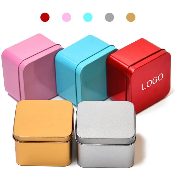 Square Tinplate Storage Box - Durable Metal Container 5