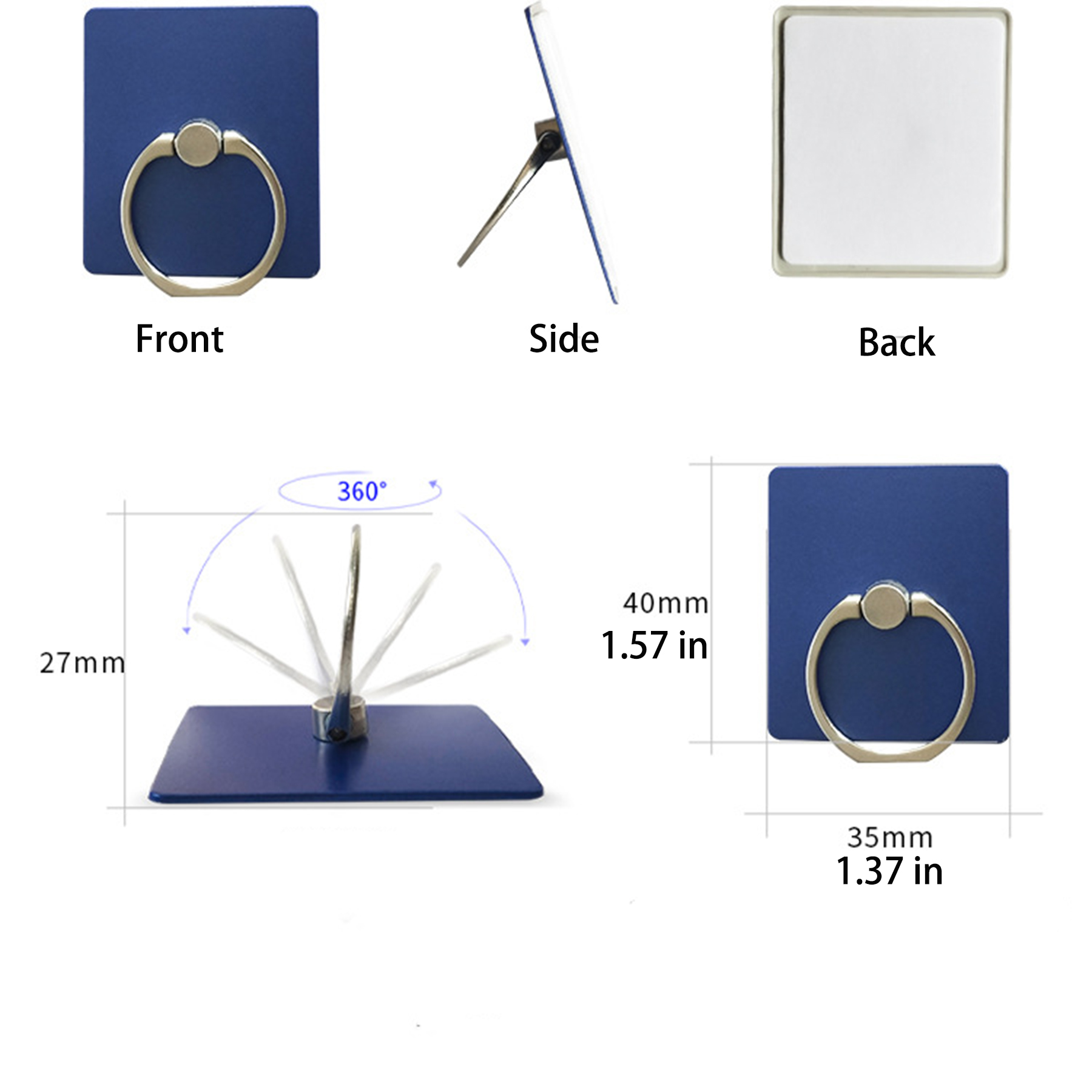 360 Degree Rotate Metal Ring Cell Phone Stand Holder 8