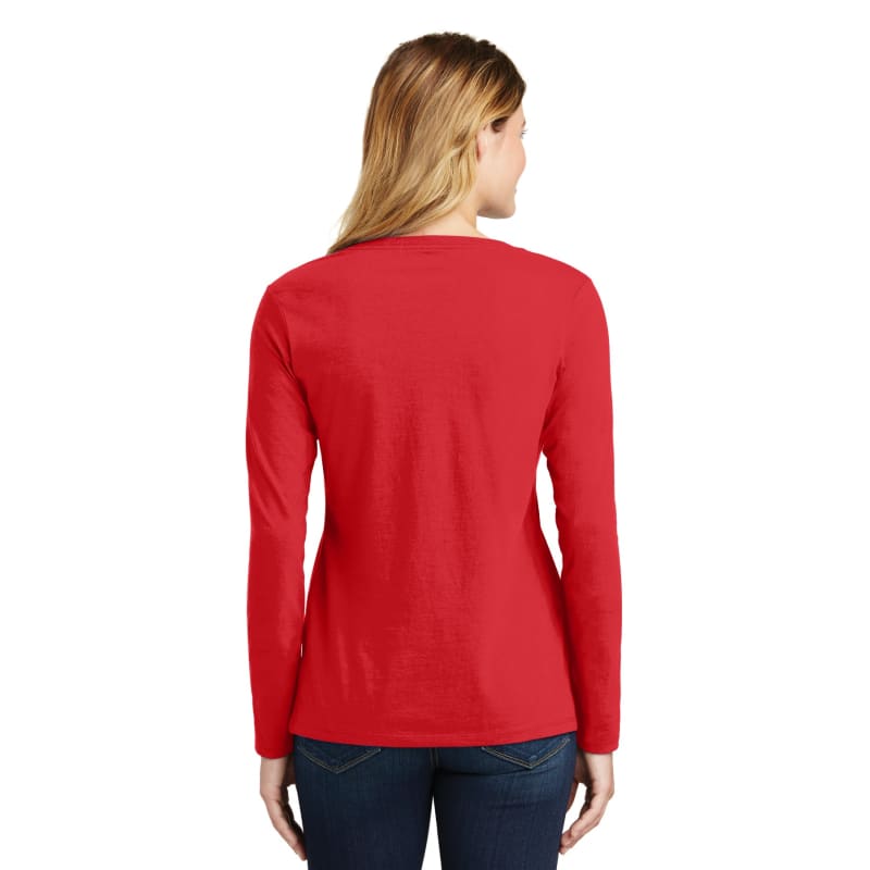 Port & Company Women's Long Sleeve Fan Favorite V-Neck Tee. 69