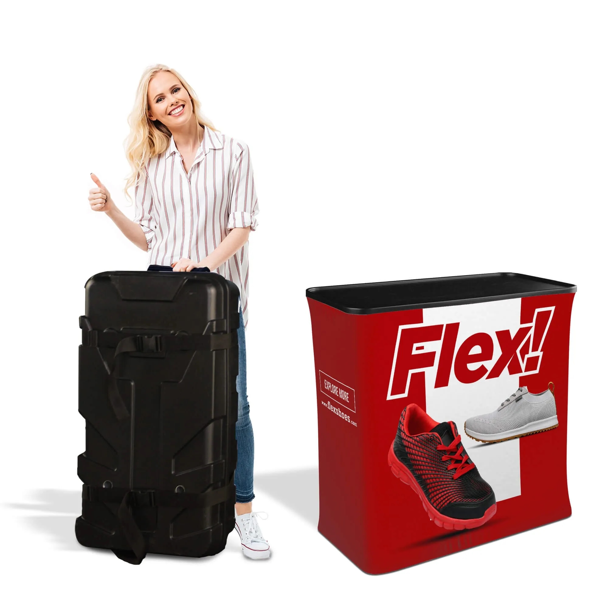 8ft Fastzip™ Media Stand Trade Show Booth Package 2