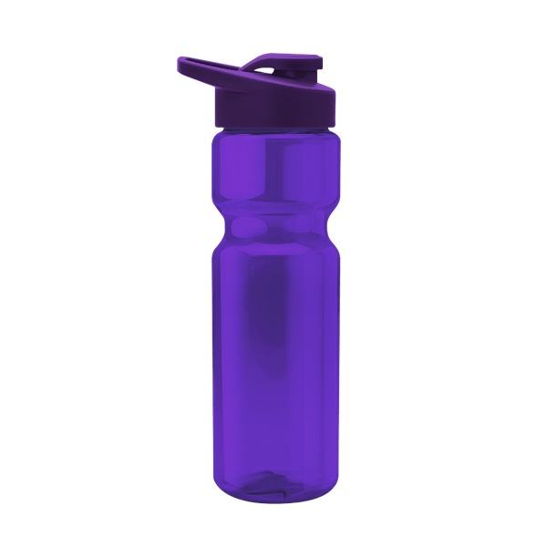 Tandem 28oz Recycled Transparent Bike Bottle w/Drink-thru Lid 11
