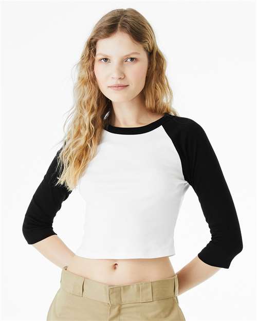 Women's Micro Rib Three-Quarter Raglan Sleeve Baby Tee - 1200 39