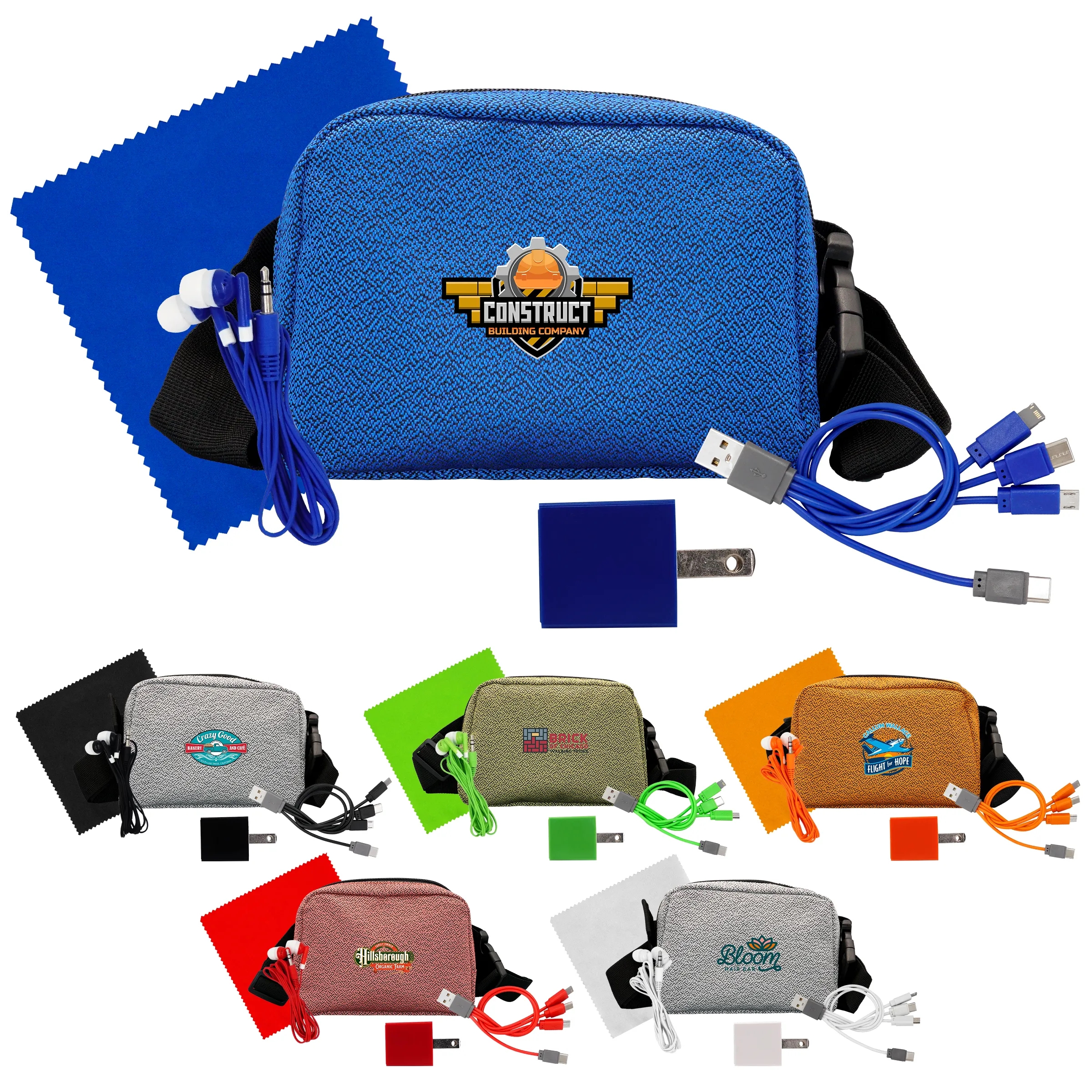Speck Wall, Cable, Earbud and Cloth Fanny Pack Set