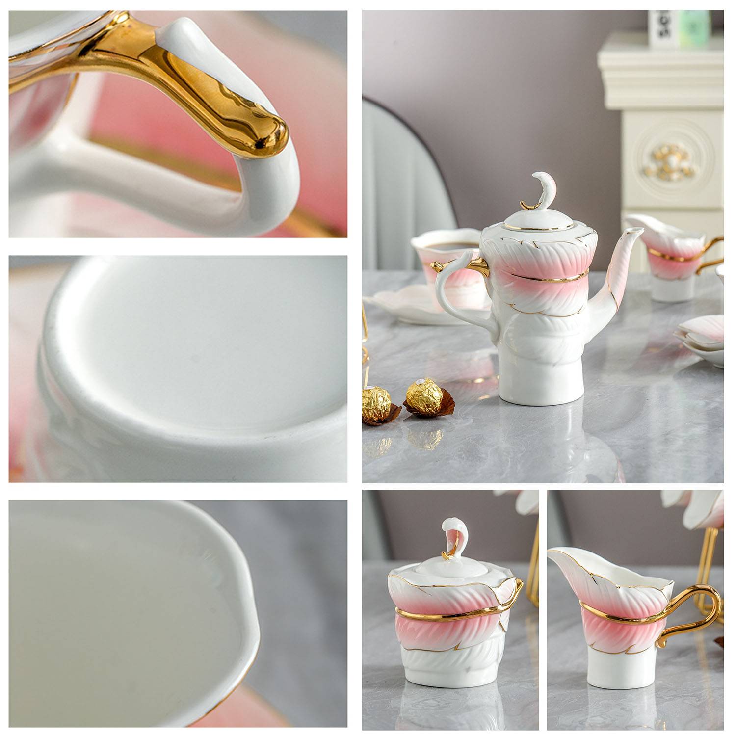 Ceramic Coffee Cup Sets With Saucers 6