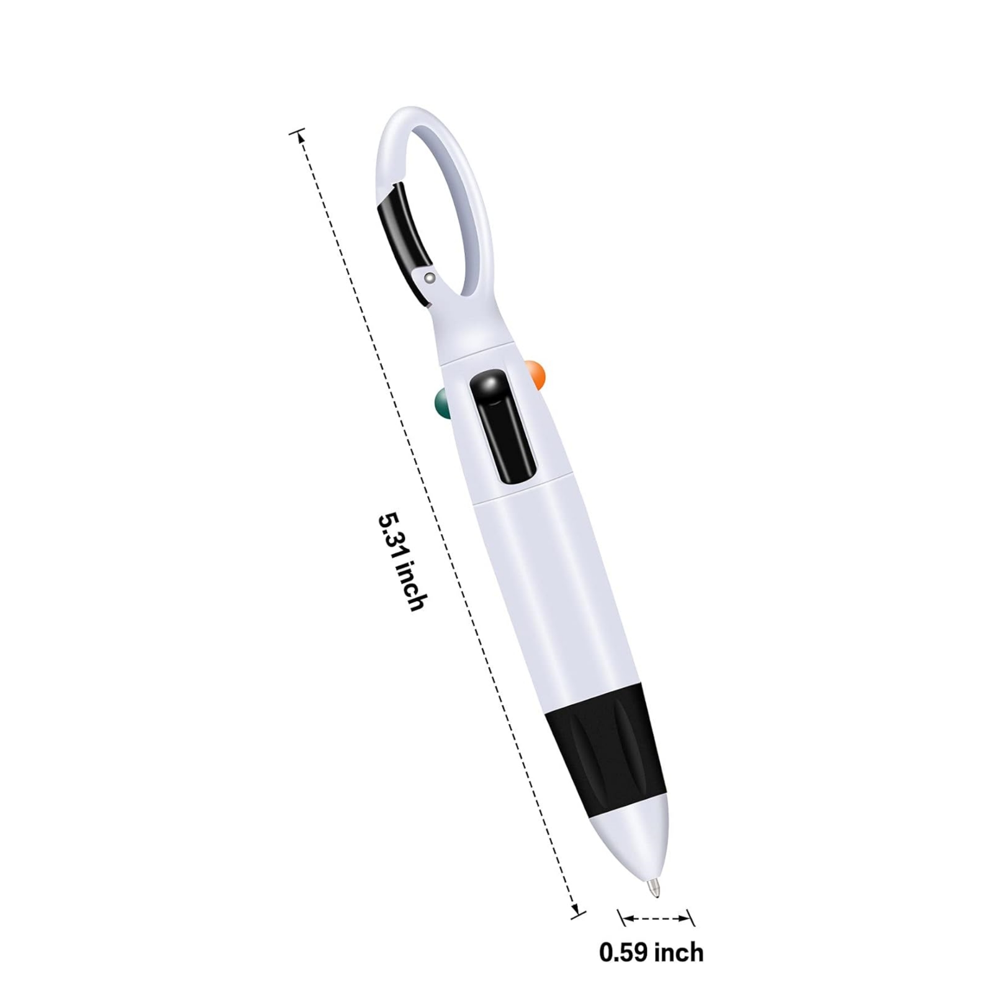 4-in-1 Shuttle Pen With Carabiner Keychain 2