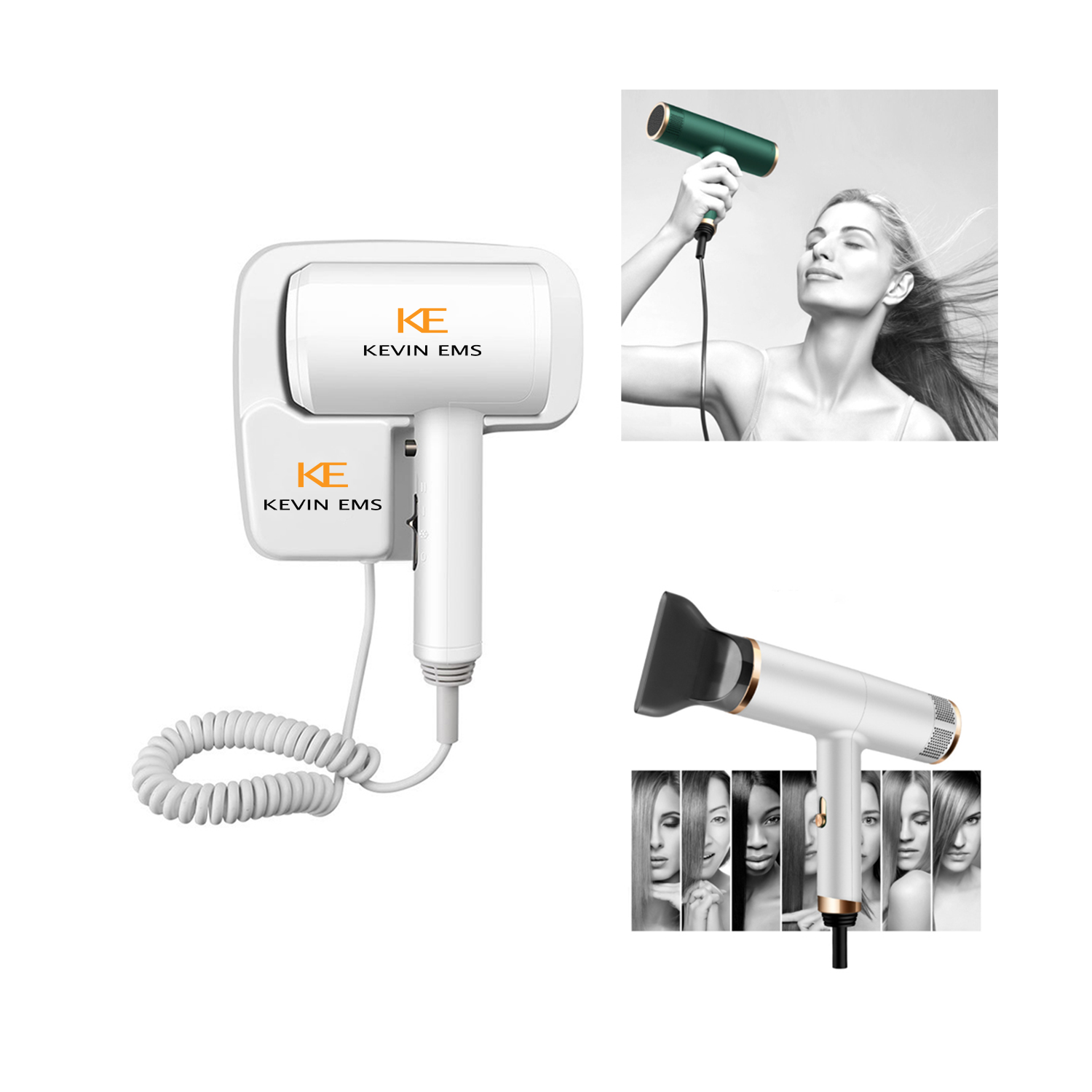 Wall Mounted Hair Dryer in Hotel Toilet 2