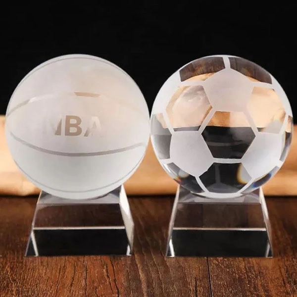 Optical Crystal Football Paperweight Award 7