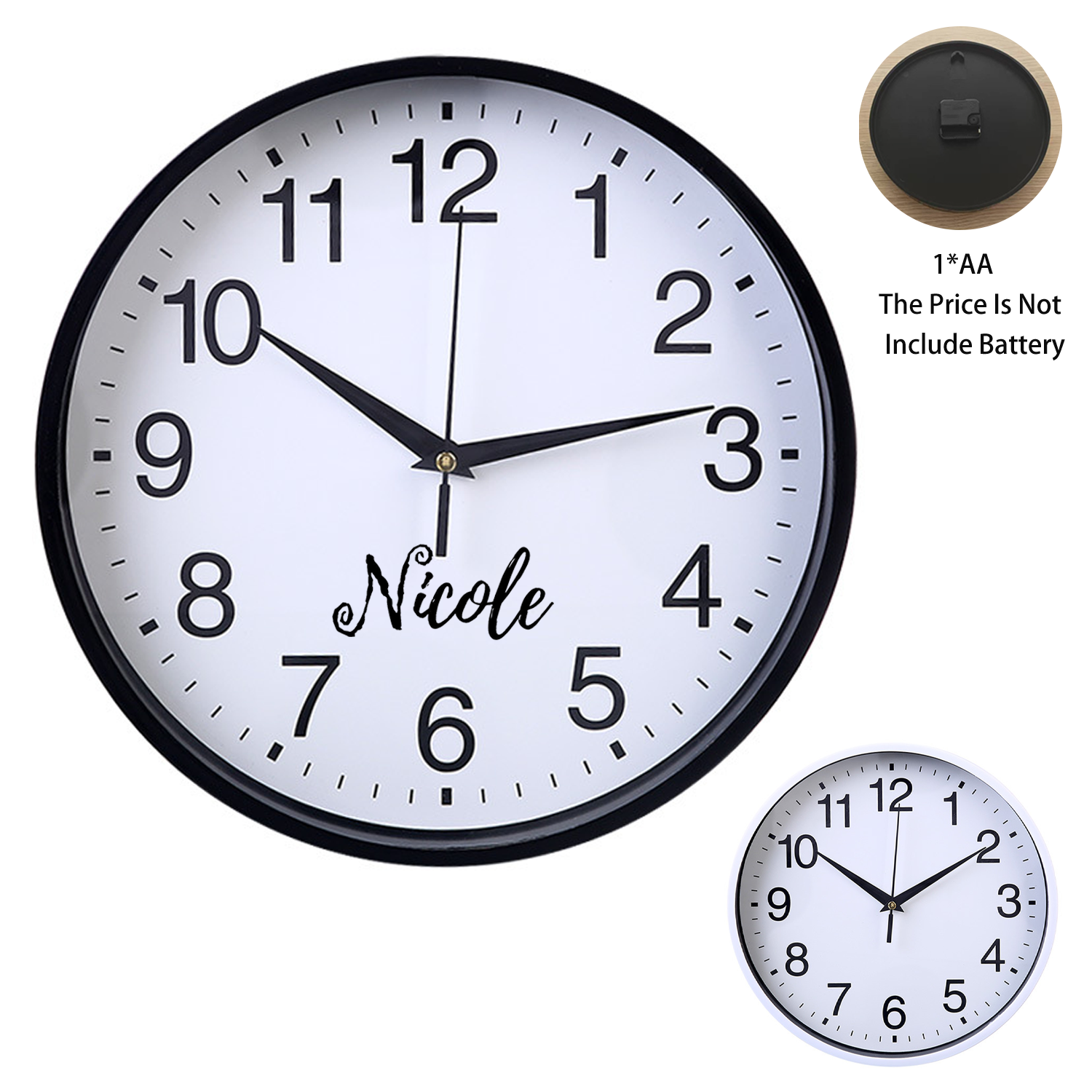 Silent Battery Operated Plastic Wall Clock 3
