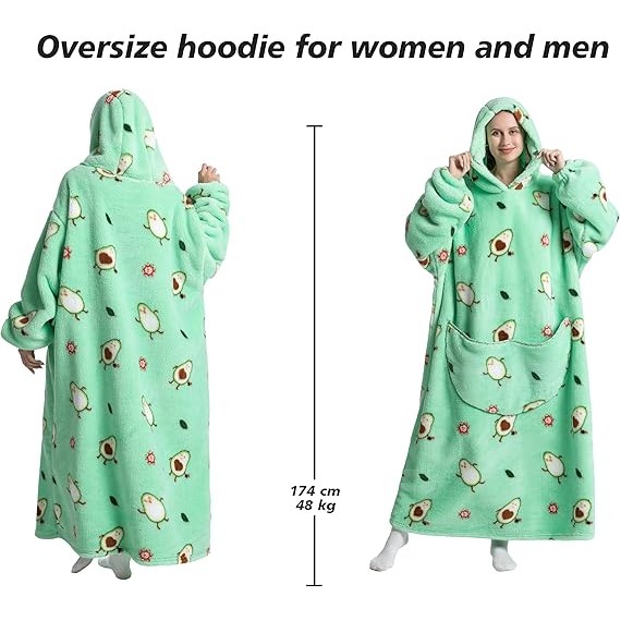 Long Hooded Blanket Hoodie Sweatshirt, custom hoodie or sweatshirt with logo imprint 3