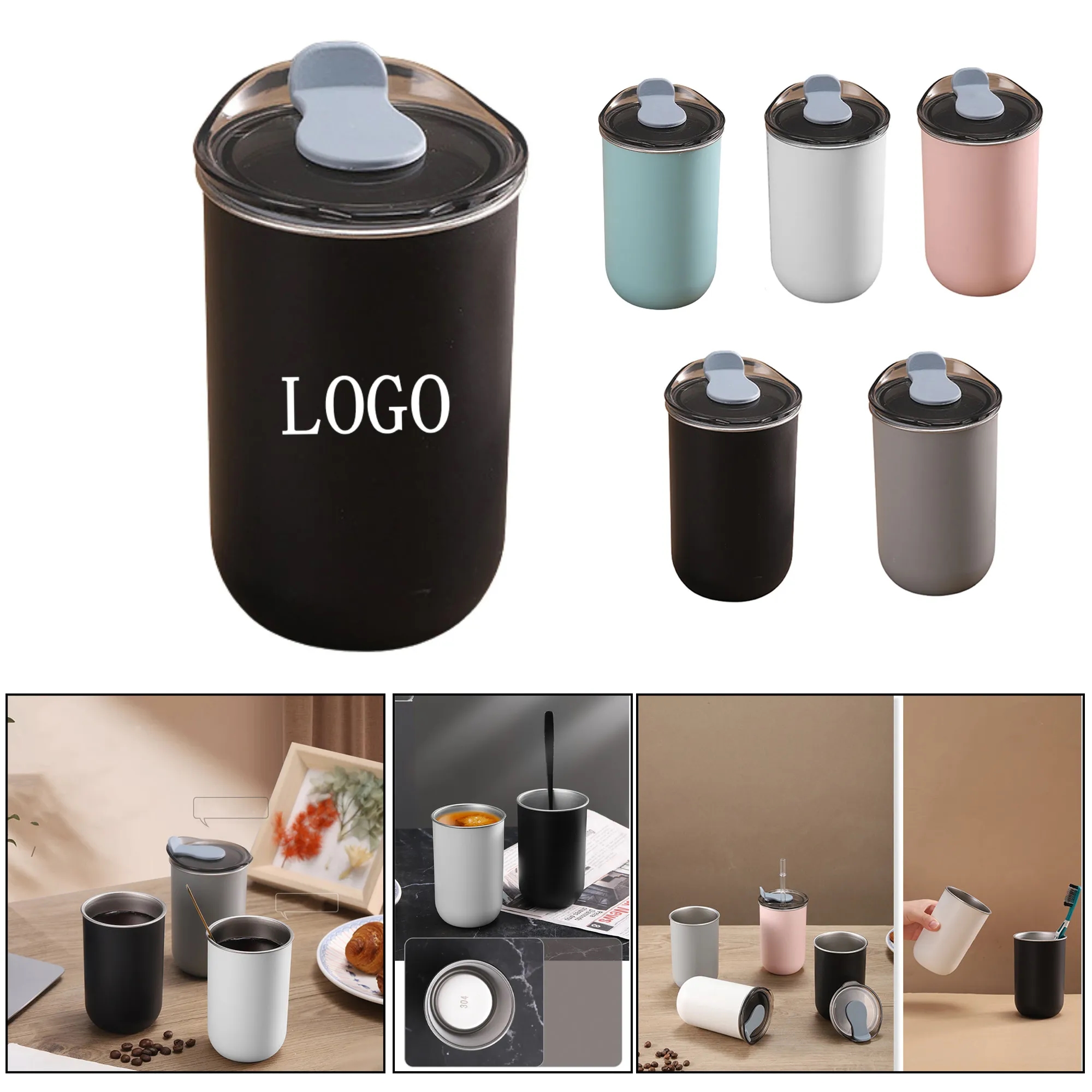 10 oz Mini Dual-Layer Coffee & Straw Cup 11