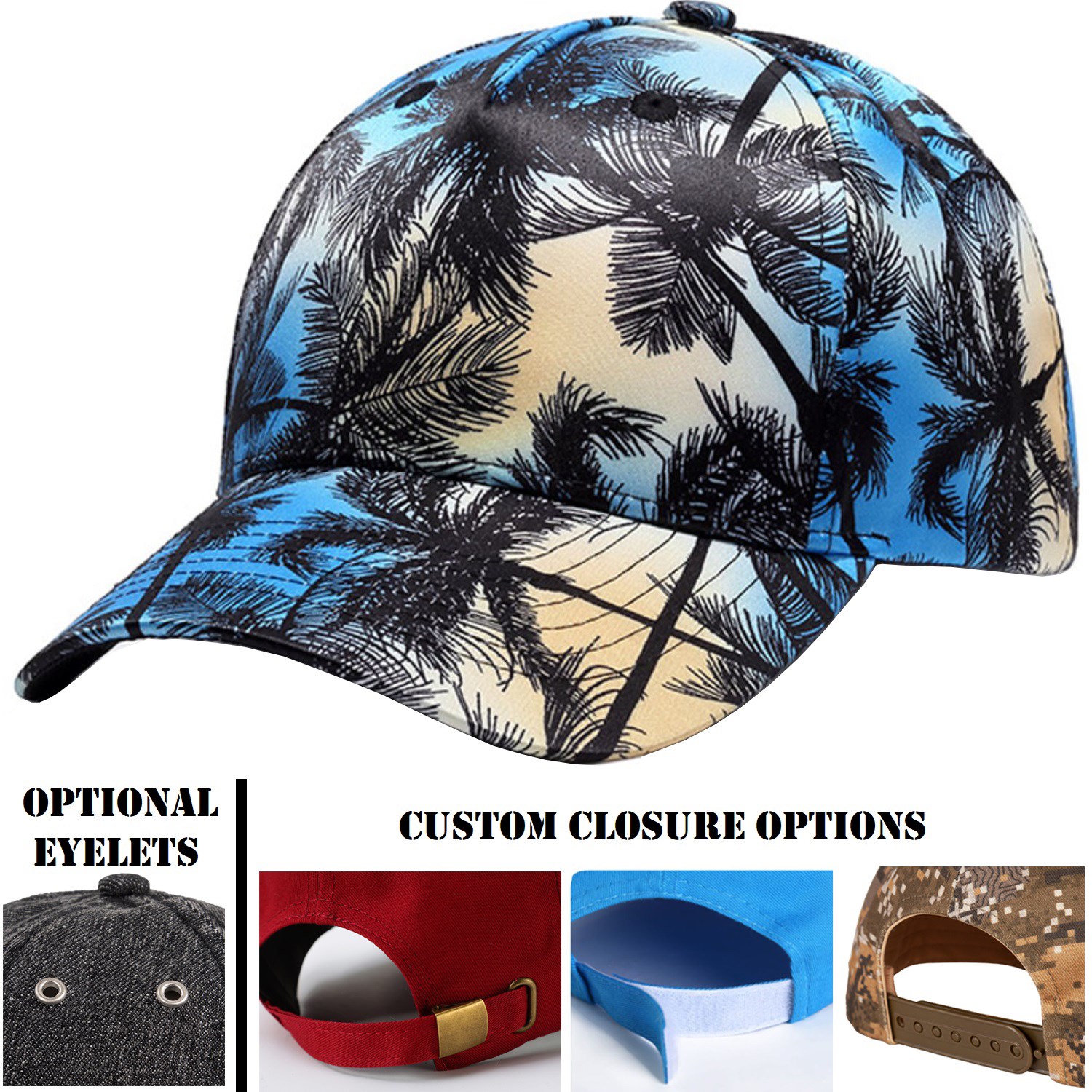 5 Panel Dye-Sublimated Structured baseball Caps 2