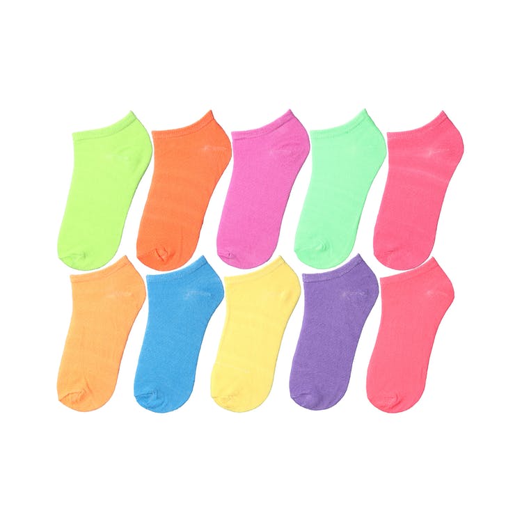 Girls' Ankle Socks - Low Cut 10 Pack 10 Colors Size 6-8 2