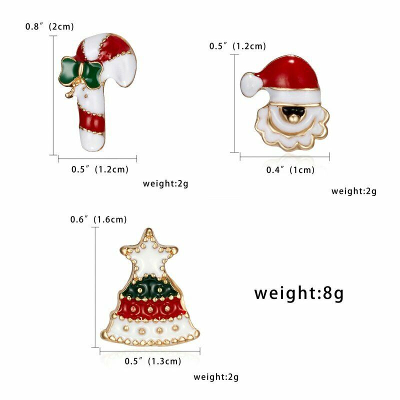 Cartoon Christmas Elk Tree Santa Claus Brooch Pin Collar Lap 3