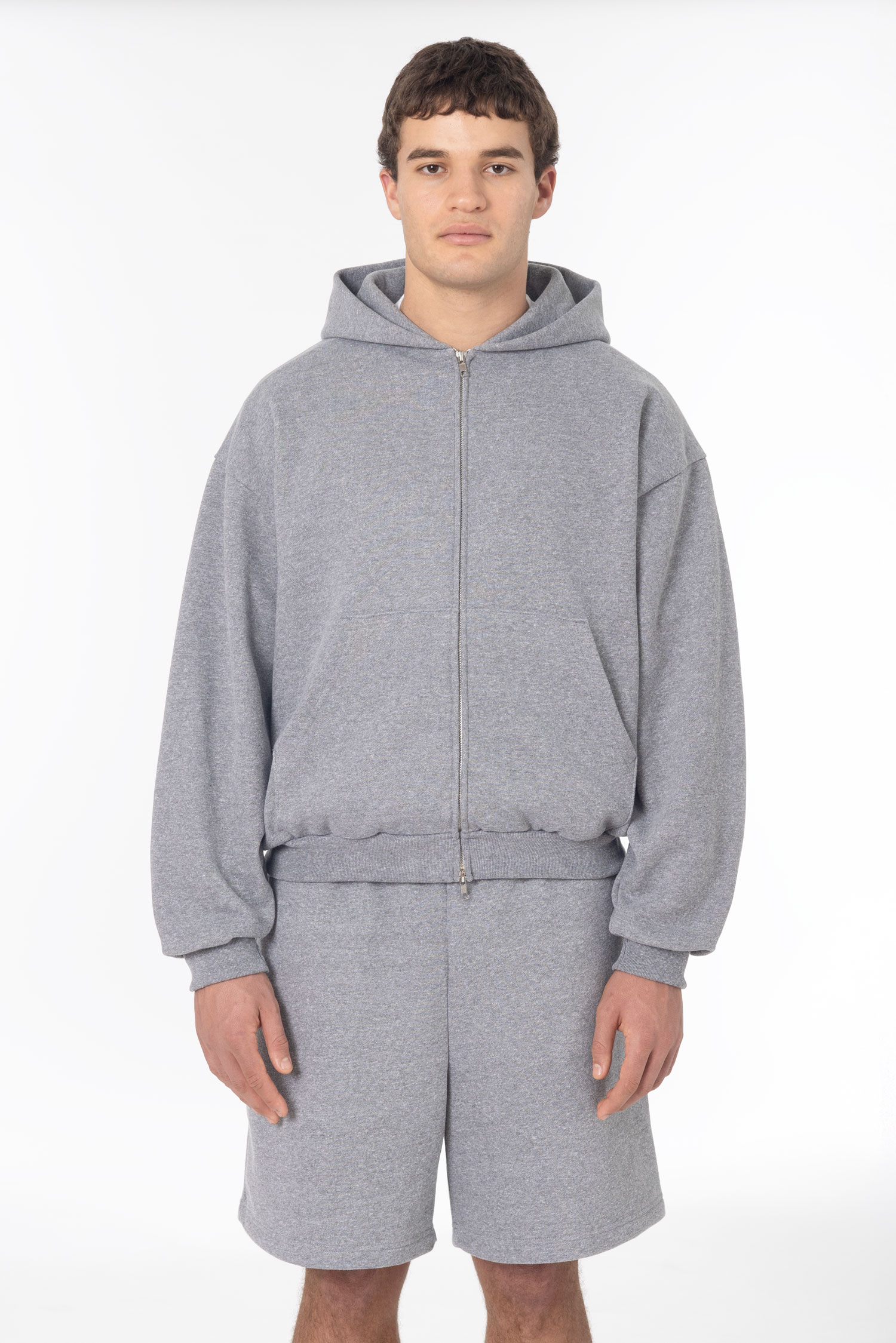 12OZ GABARDINE TRIBLEND FLEECE DOUBLE PULL ZIP HOO 1