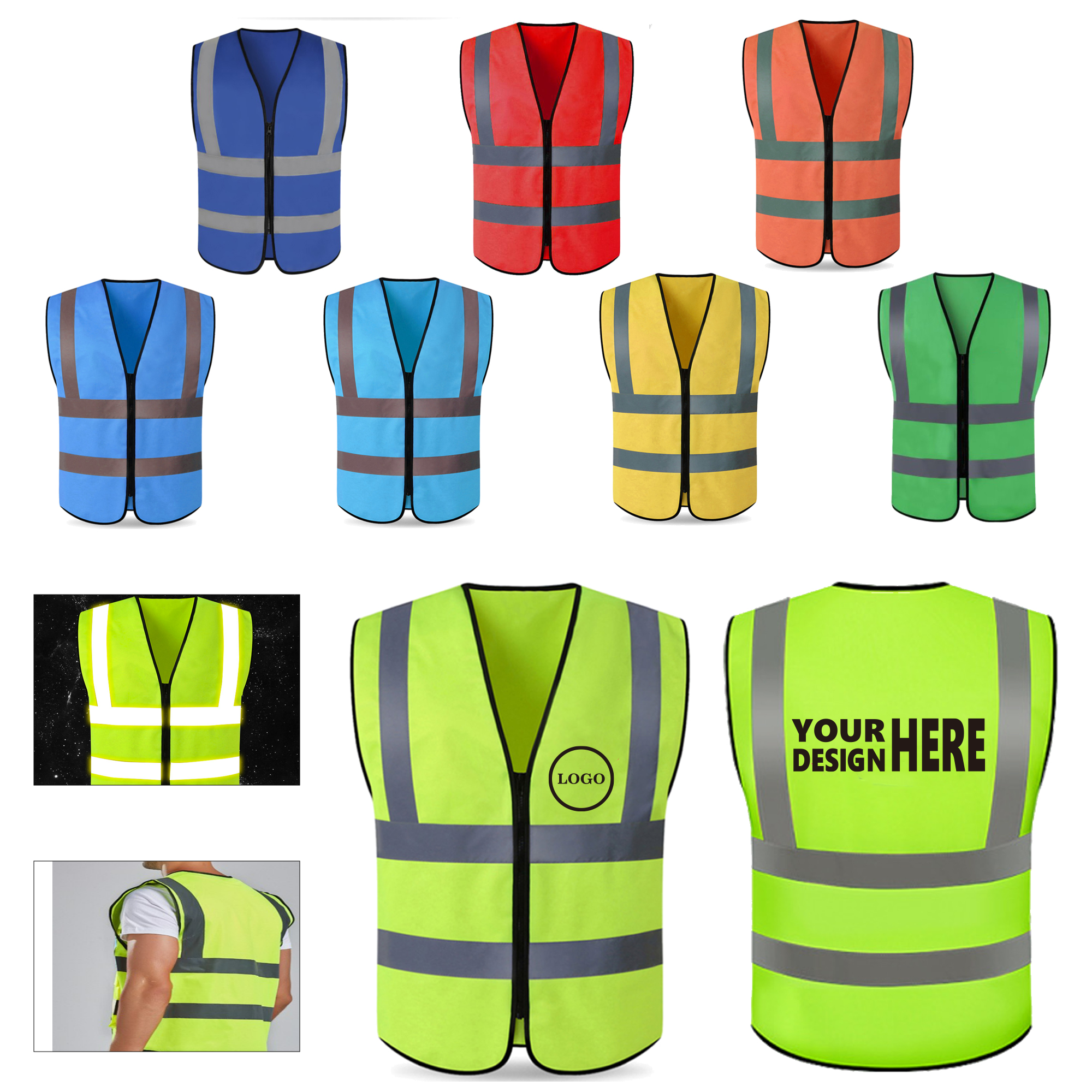 Safety Work Vest with Reflective Details & Knitted Fabric 1