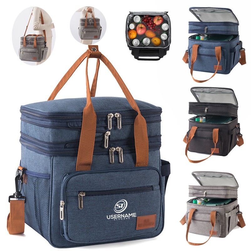 Double Layer Cooler Insulated Ice Lunch Bag 4